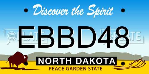 EBBD48 North Dakota License Plate