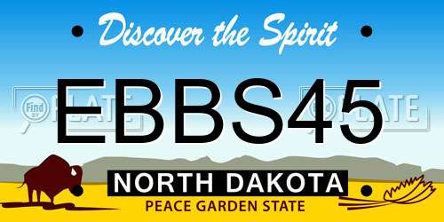 EBBS45 North Dakota License Plate