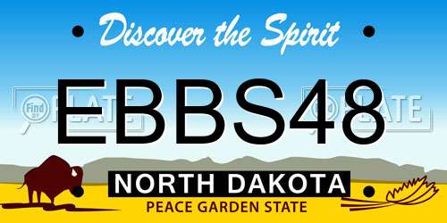 EBBS48 North Dakota License Plate