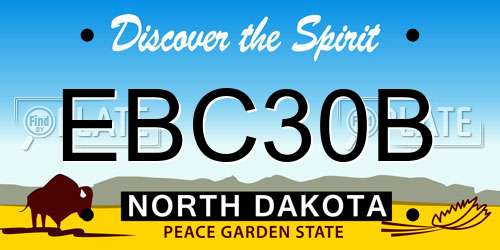 EBC30B North Dakota License Plate