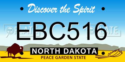 EBC516 North Dakota License Plate