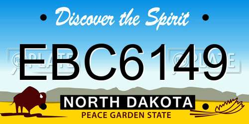 EBC6149 North Dakota License Plate