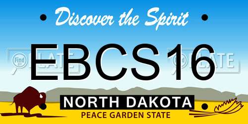 EBCS16 North Dakota License Plate