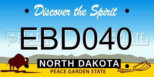EBD040 North Dakota License Plate