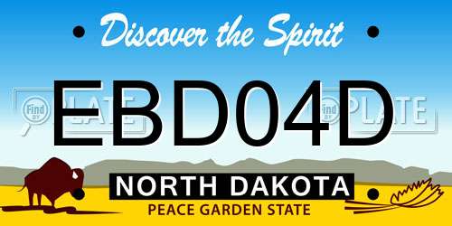 EBD04D North Dakota License Plate