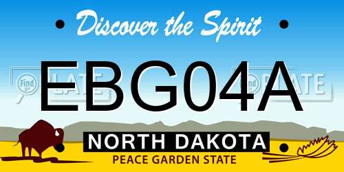 EBG04A North Dakota License Plate