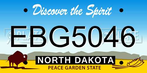 EBG5046 North Dakota License Plate