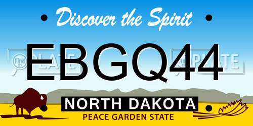 EBGQ44 North Dakota License Plate
