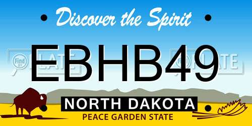 EBHB49 North Dakota License Plate