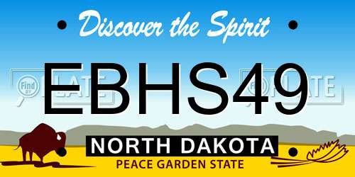 EBHS49 North Dakota License Plate