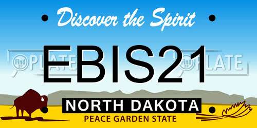EBIS21 North Dakota License Plate