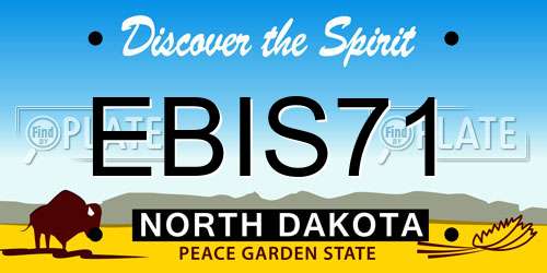 EBIS71 North Dakota License Plate