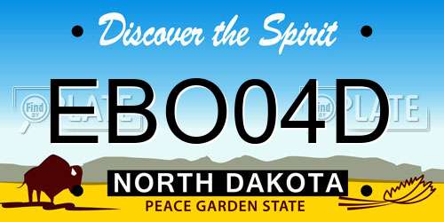 EBO04D North Dakota License Plate