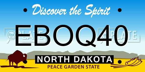 EBOQ40 North Dakota License Plate