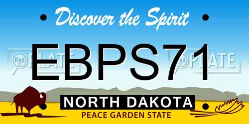 EBPS71 North Dakota License Plate