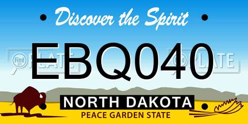 EBQ040 North Dakota License Plate