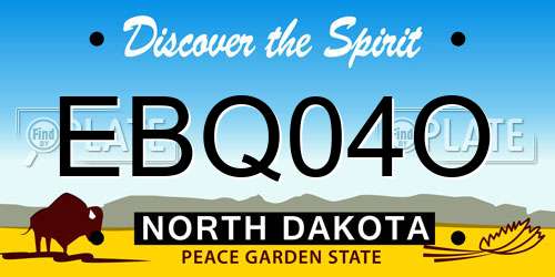 EBQ04O North Dakota License Plate