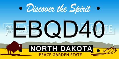 EBQD40 North Dakota License Plate