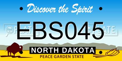 EBS045 North Dakota License Plate