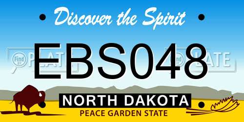 EBS048 North Dakota License Plate