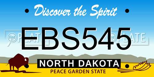 EBS545 North Dakota License Plate