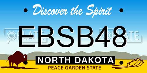 EBSB48 North Dakota License Plate