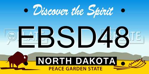 EBSD48 North Dakota License Plate