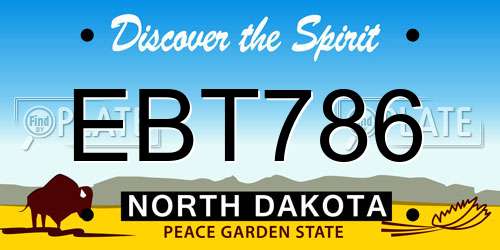 EBT786 North Dakota License Plate