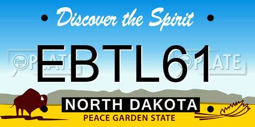EBTL61 North Dakota License Plate