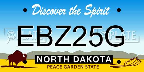 EBZ25G North Dakota License Plate