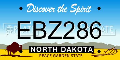 EBZ286 North Dakota License Plate