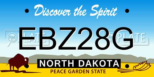 EBZ28G North Dakota License Plate