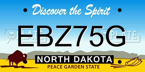 EBZ75G North Dakota License Plate
