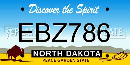 EBZ786 North Dakota License Plate