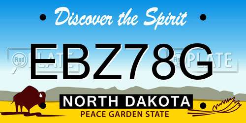 EBZ78G North Dakota License Plate