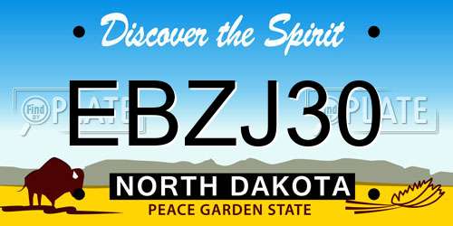 EBZJ30 North Dakota License Plate