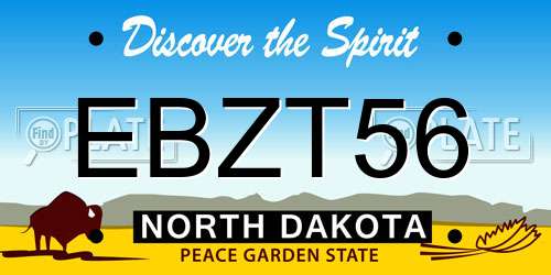 EBZT56 North Dakota License Plate