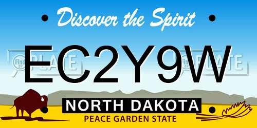 EC2Y9W North Dakota License Plate