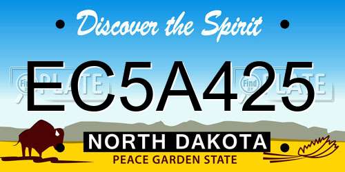 EC5A425 North Dakota License Plate