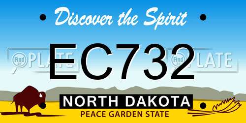 EC732 North Dakota License Plate