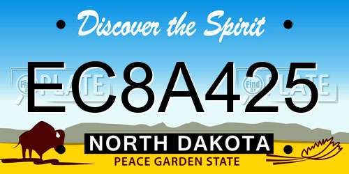 EC8A425 North Dakota License Plate