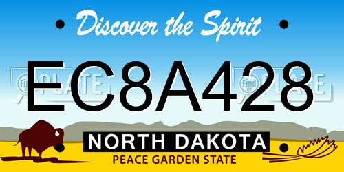 EC8A428 North Dakota License Plate