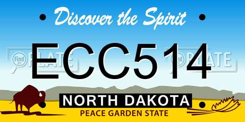 ECC514 North Dakota License Plate
