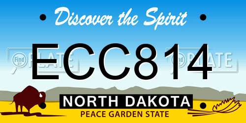 ECC814 North Dakota License Plate