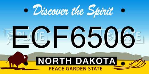 ECF6506 North Dakota License Plate