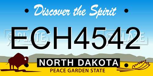 ECH4542 North Dakota License Plate