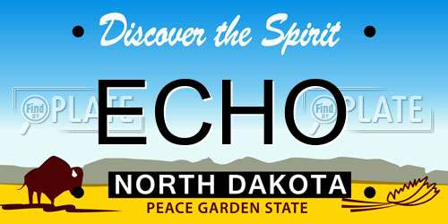 ECHO North Dakota License Plate