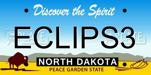 ECLIPS3 North Dakota License Plate