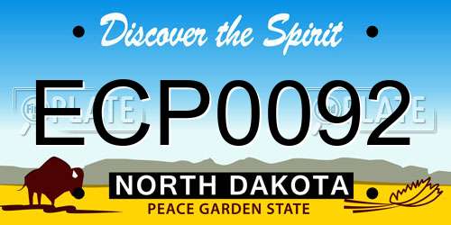 ECP0092 North Dakota License Plate