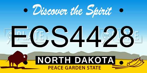 ECS4428 North Dakota License Plate